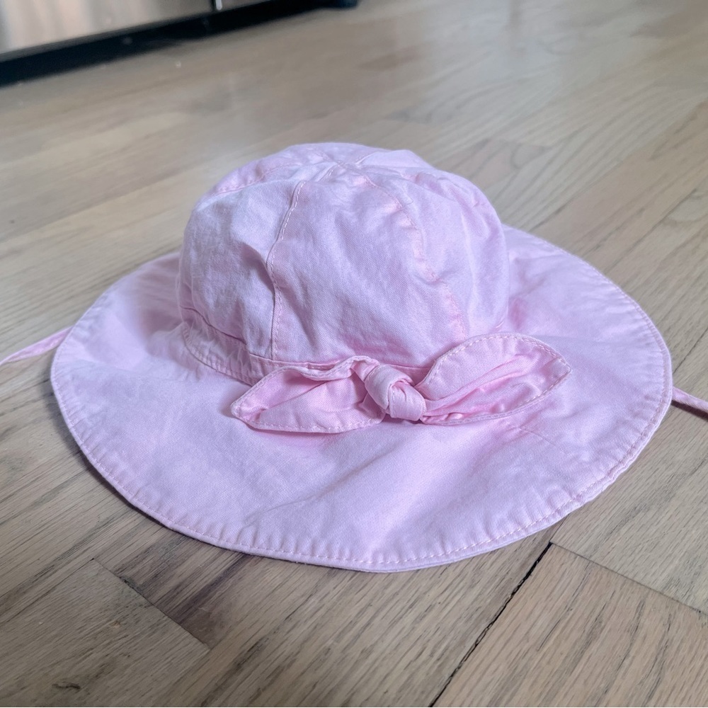 Baby Girl Pink Sun Hat with Tie Size 12-18 months